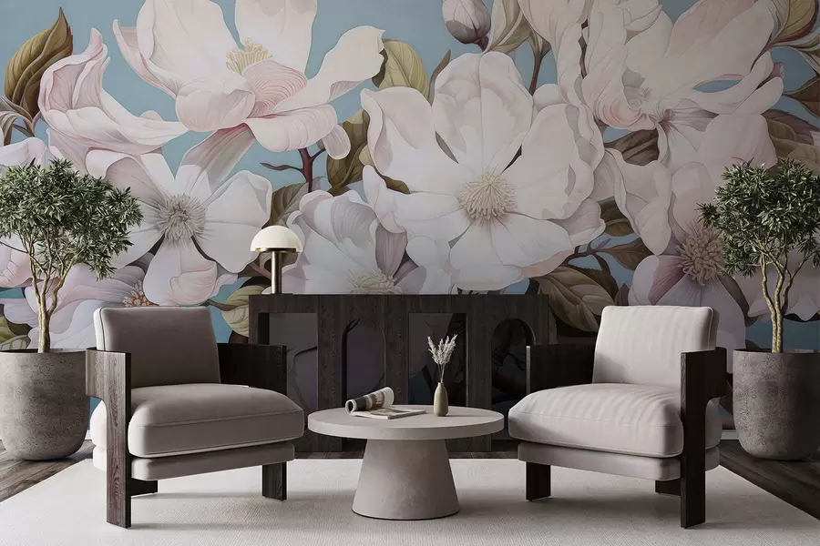 murales de pared Exuberantes flores en la rama de un árbol w05178