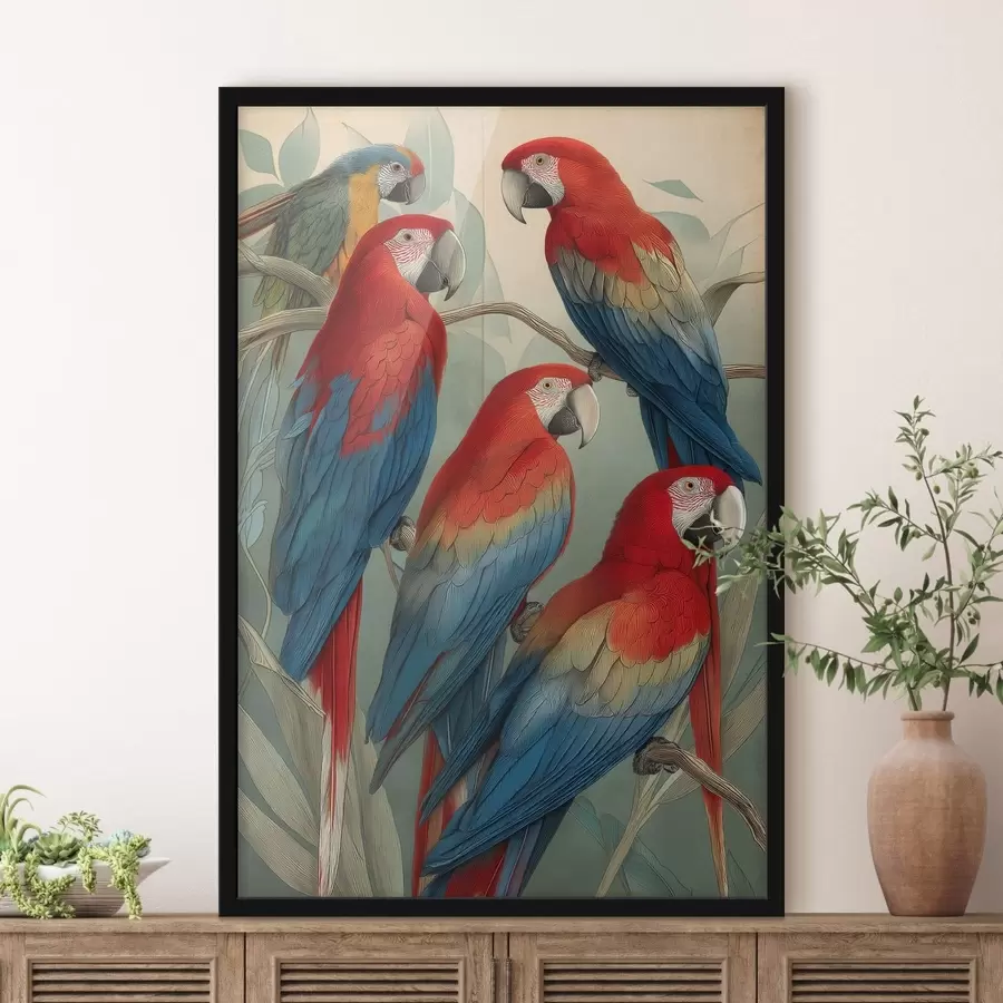 murales de pared Loros antiguos f47729