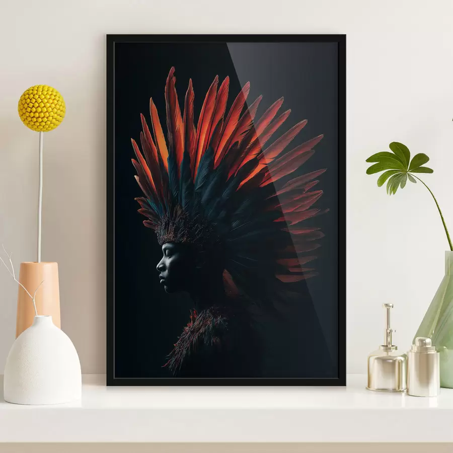 murales de pared Retrato con plumas f47736