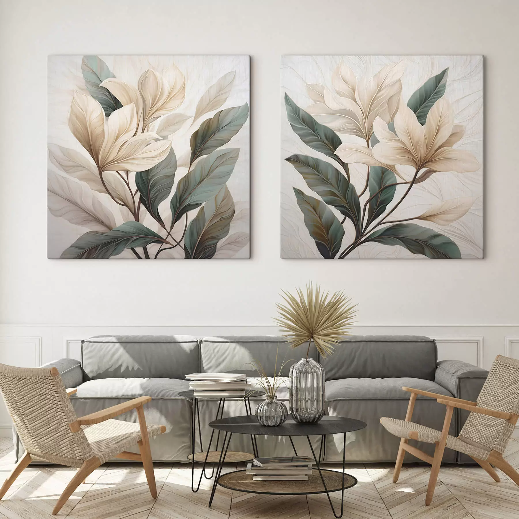 murales de pared Flores con hojas m01271