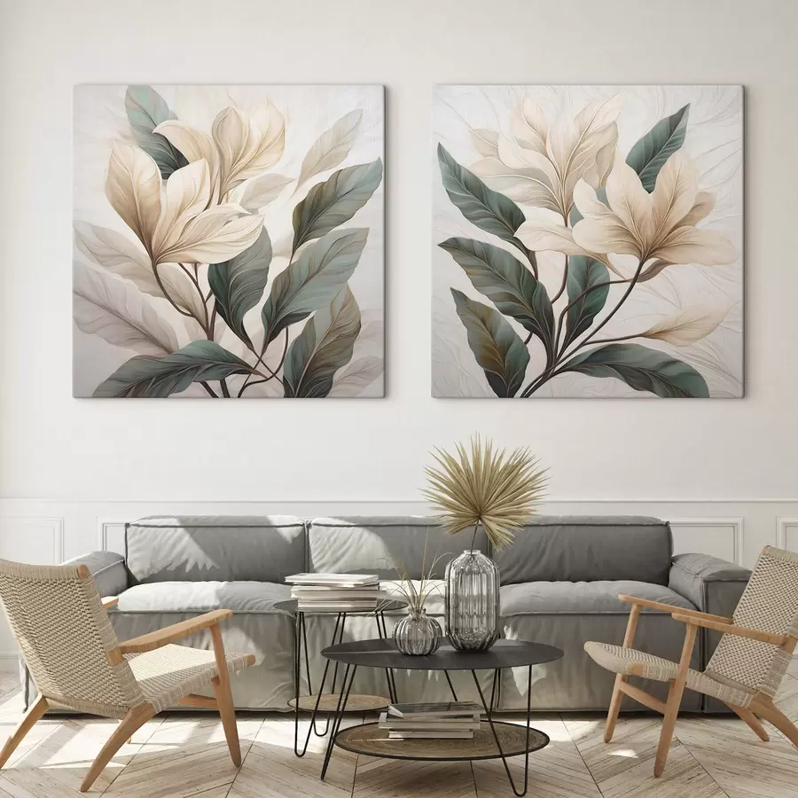 murales de pared Flores con hojas m01271