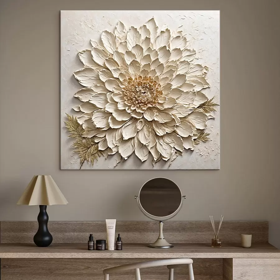 murales de pared Flor texturizada en tonos crema s47259