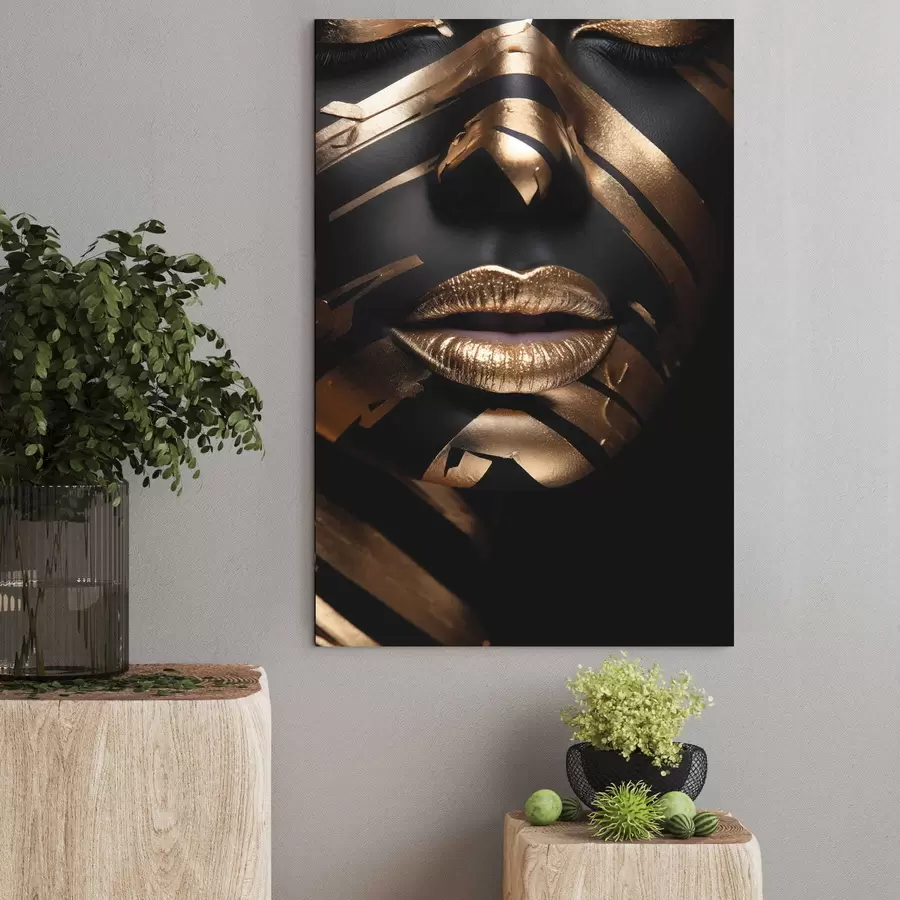 murales de pared Cara con negro y rayas s47320