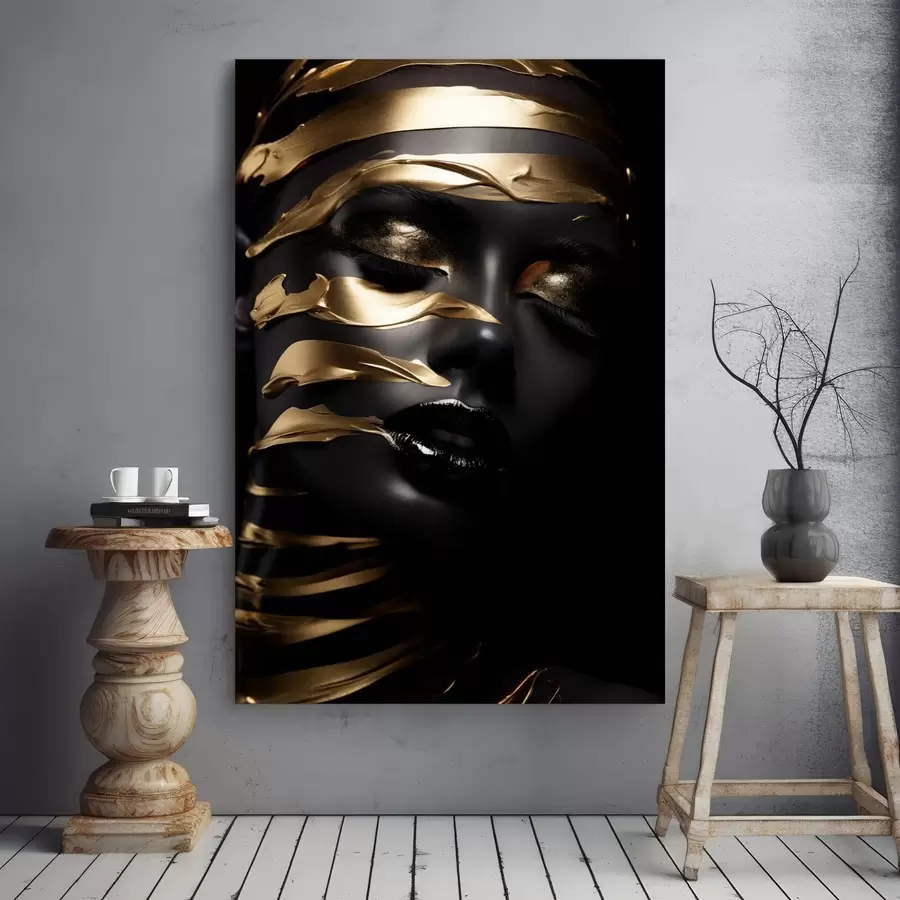 murales de pared Cara con tono oscuro y rayas s47321