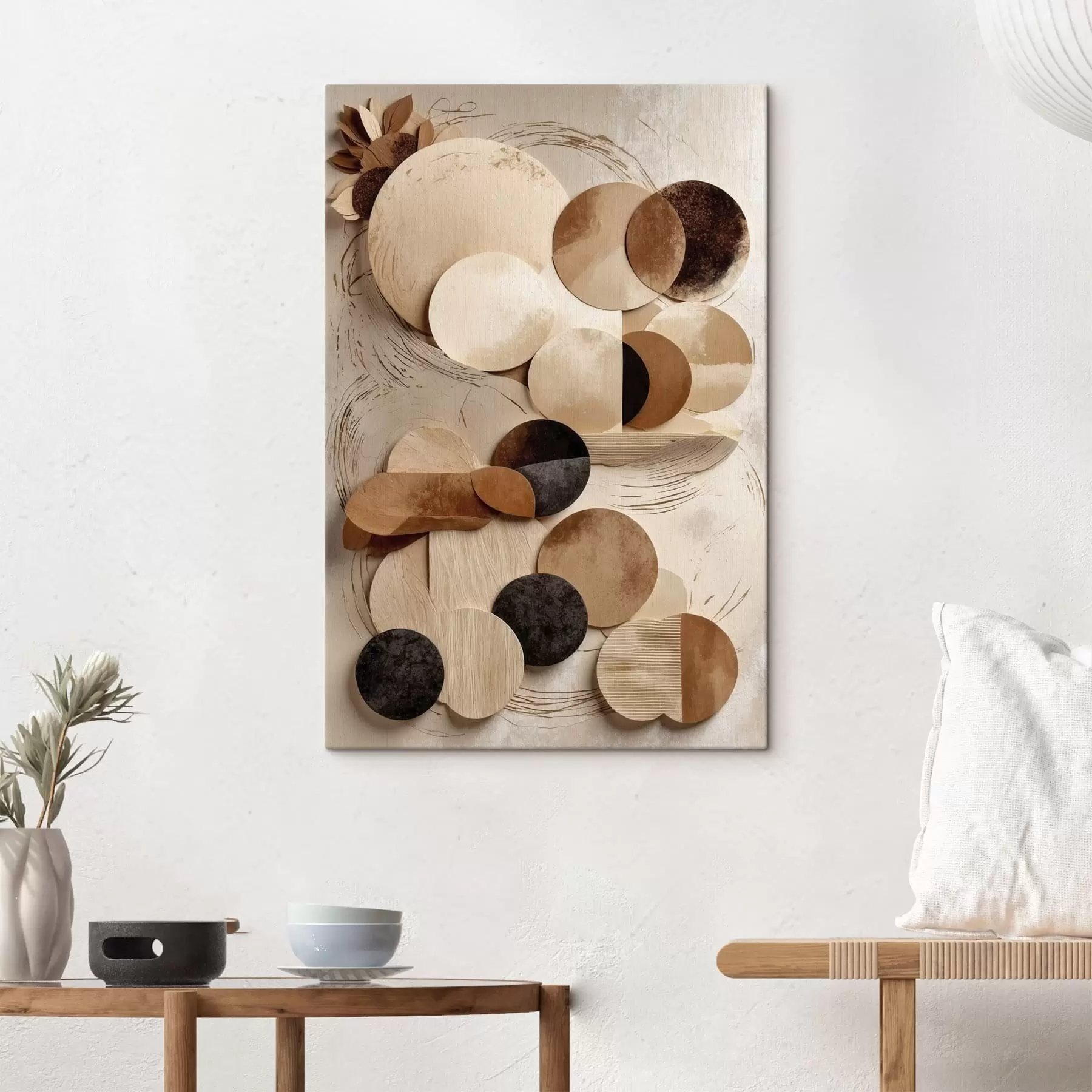 murales de pared Composición de formas redondas en tonos cálidos s47751