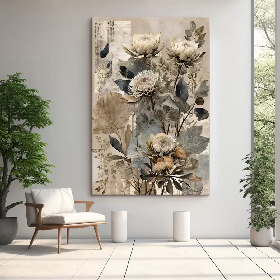 murales de pared Composición botánica en paleta apagada s47755