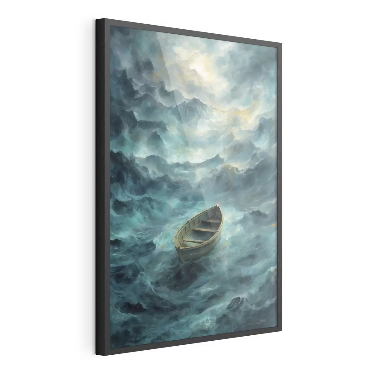 Poster Barco sobre las olas en un mar tempestuoso f47272