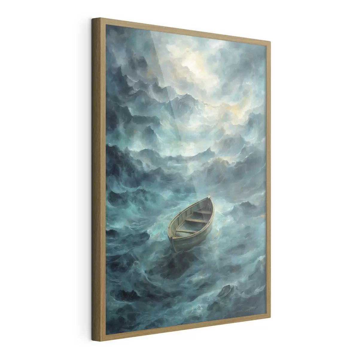 Poster Barco sobre las olas en un mar tempestuoso f47272