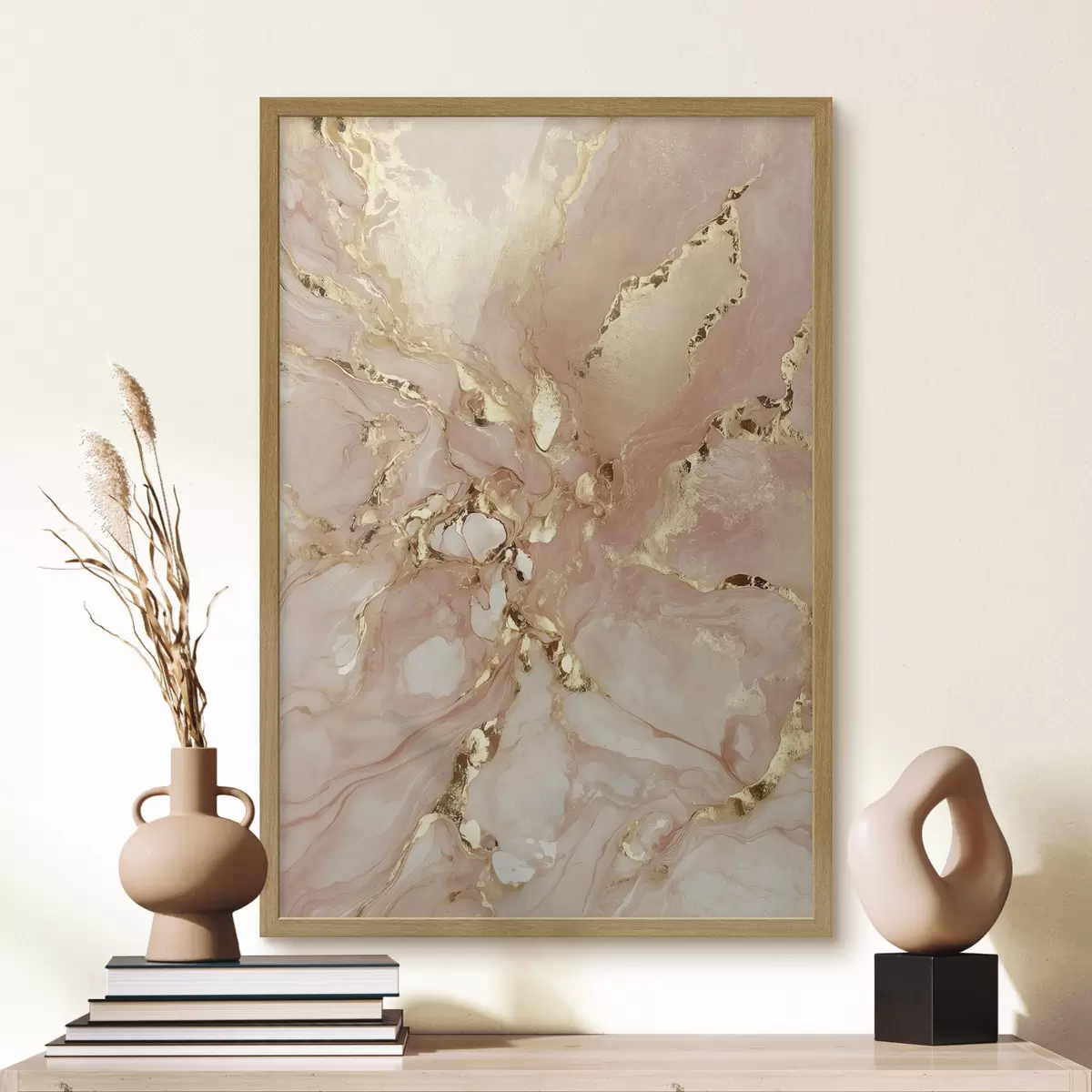 Poster Patrones abstractos en rosa y blanco con detalles decorativos. f47273