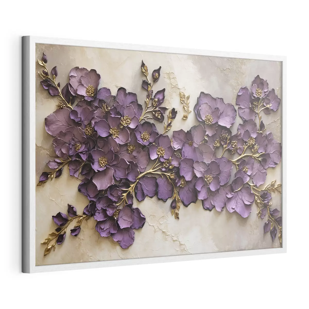 Poster Arreglo floral con flores moradas y detalles decorativos. f47277