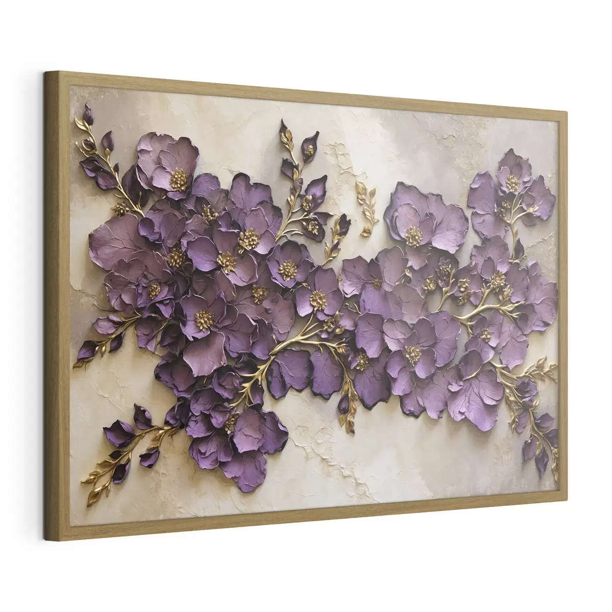 Poster Arreglo floral con flores moradas y detalles decorativos. f47277