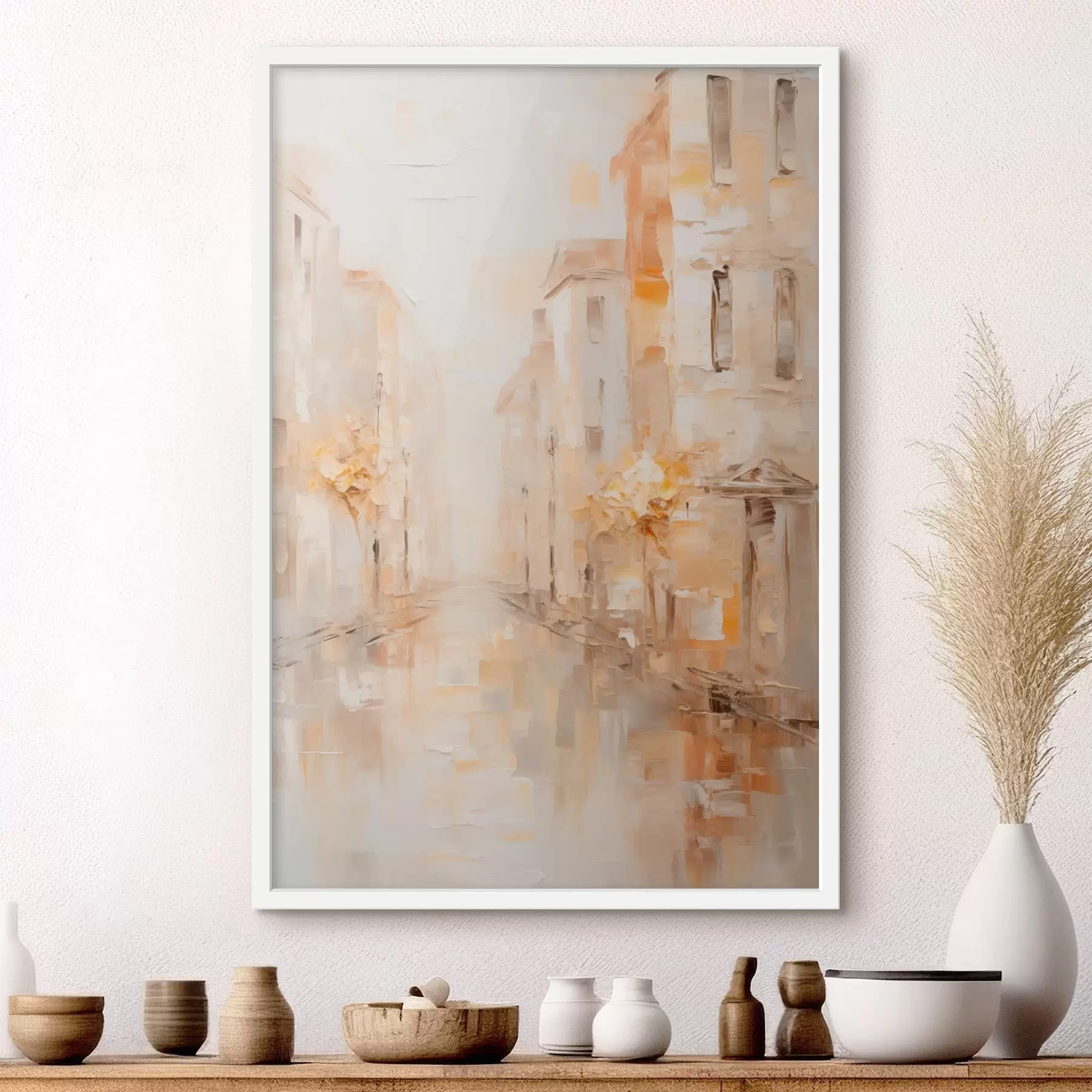 murales de pared Calle urbana suave en tonos cálidos f47302