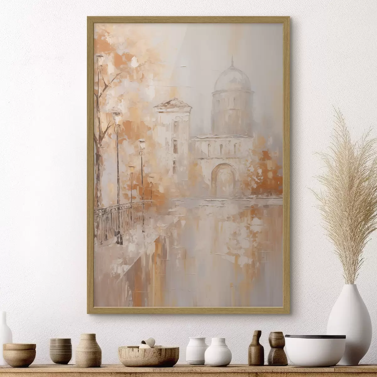 Poster Escena urbana con un arco en tonos cálidos f47303