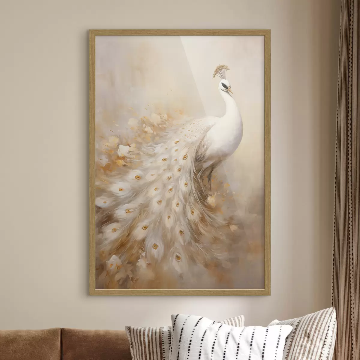 Poster Pájaro ligero con cola larga en tonos claros. f47309