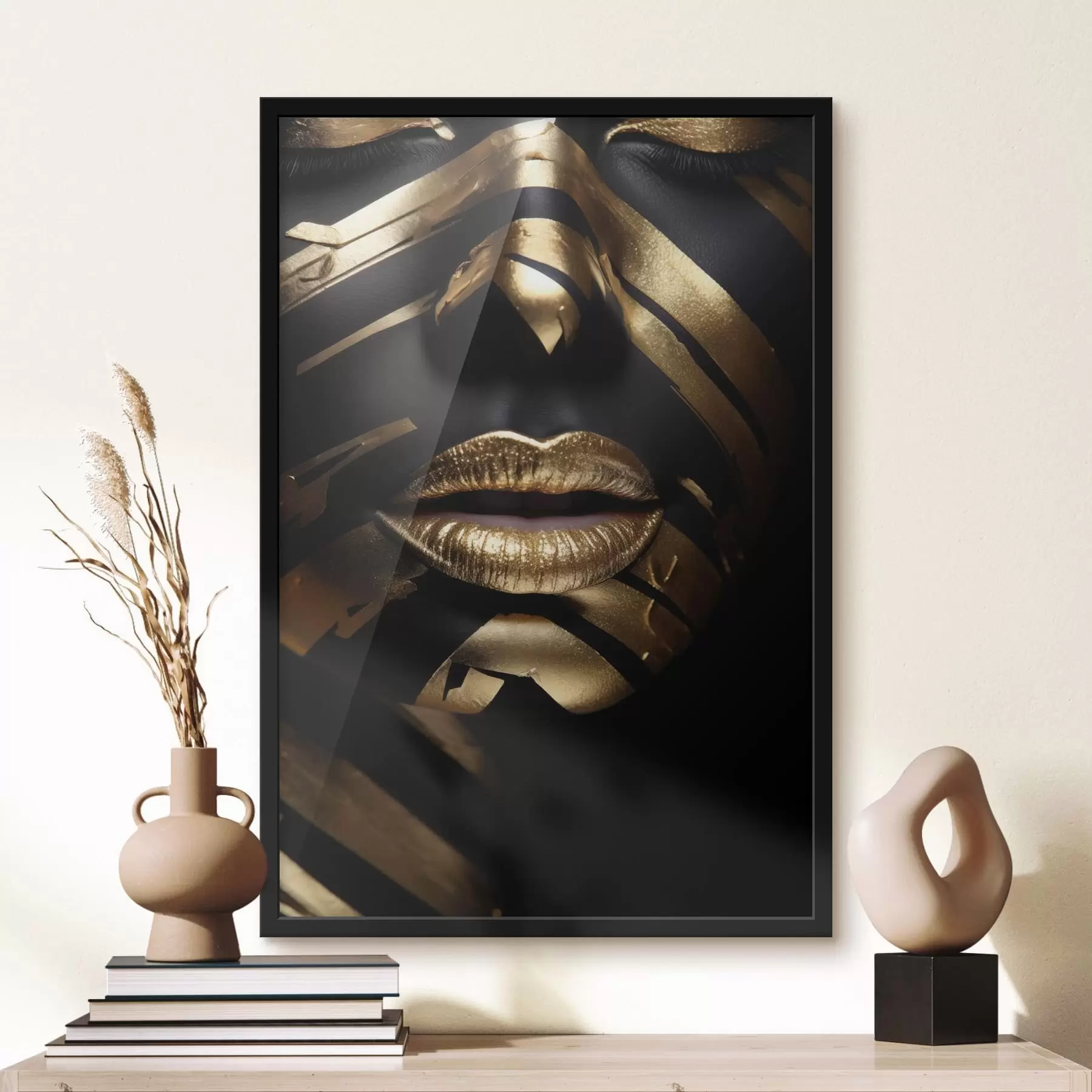 murales de pared Cara con negro y rayas f47320