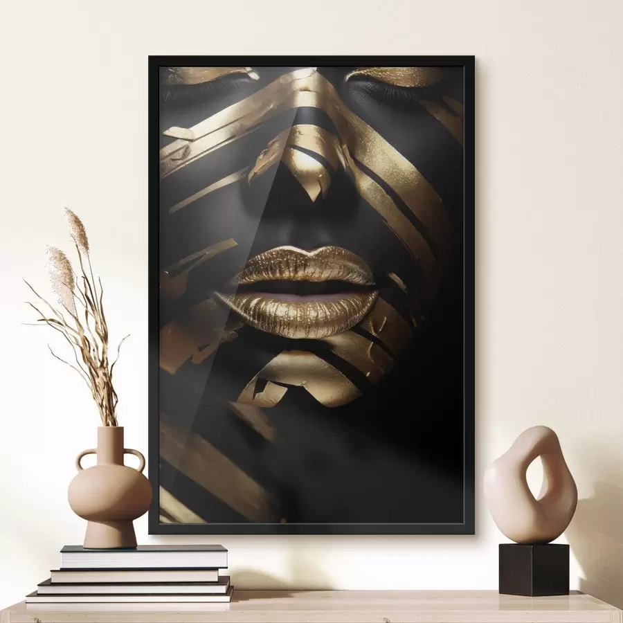 murales de pared Cara con negro y rayas f47320