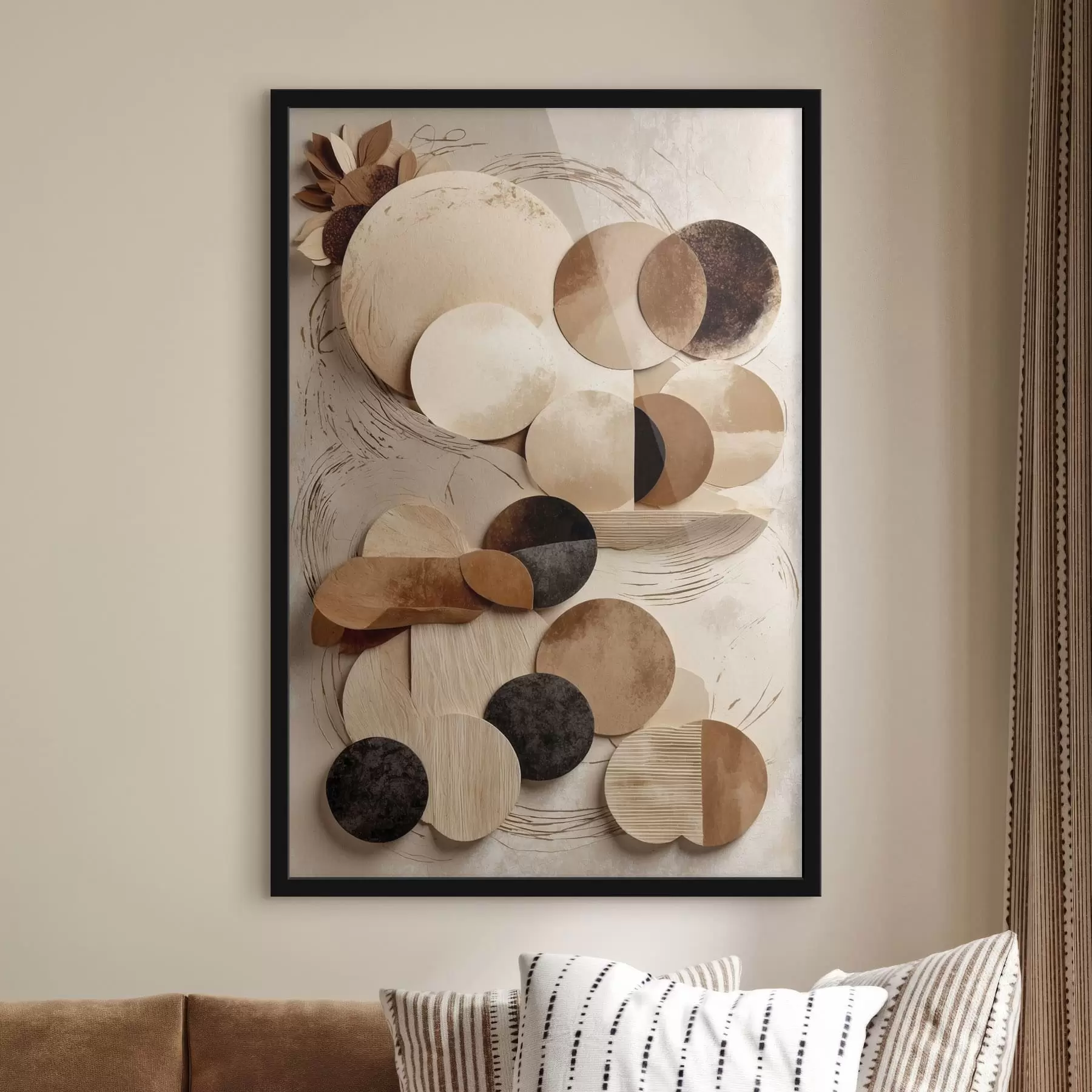 murales de pared Composición de formas redondas en tonos cálidos f47751