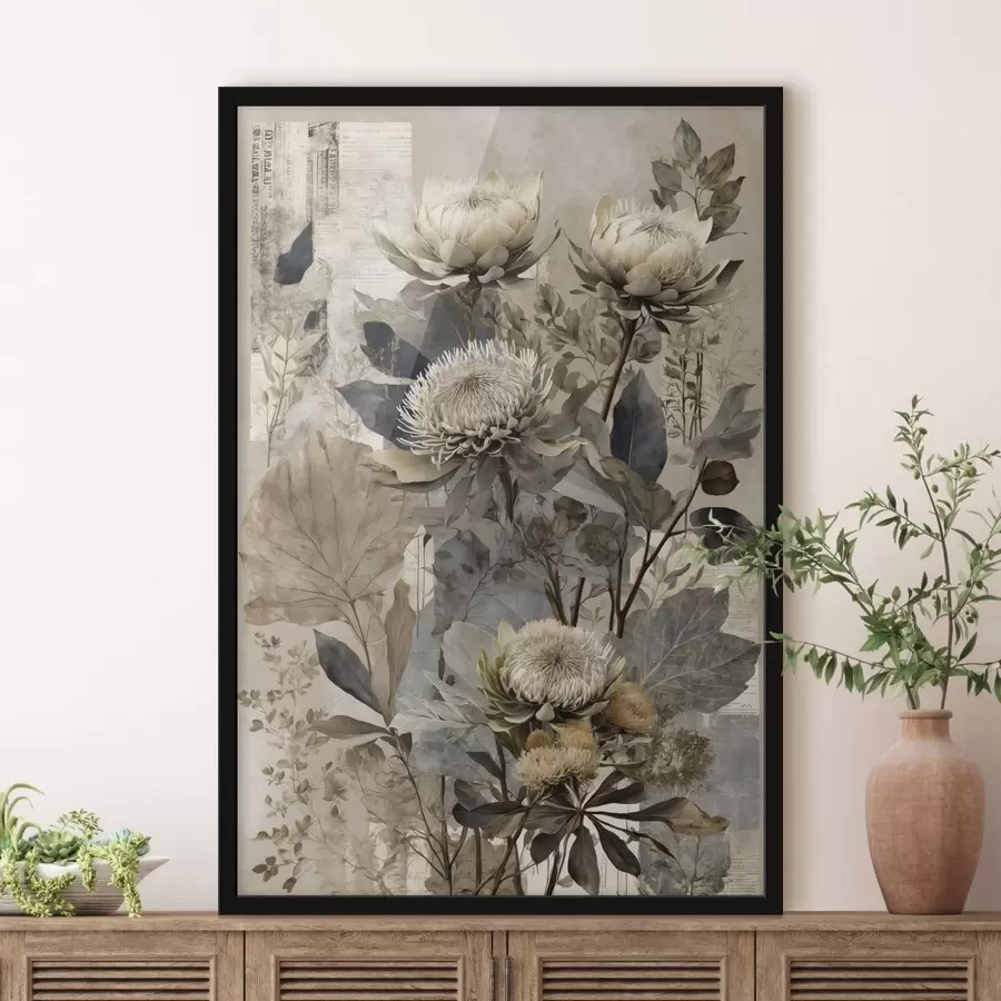 murales de pared Composición botánica en paleta apagada f47755