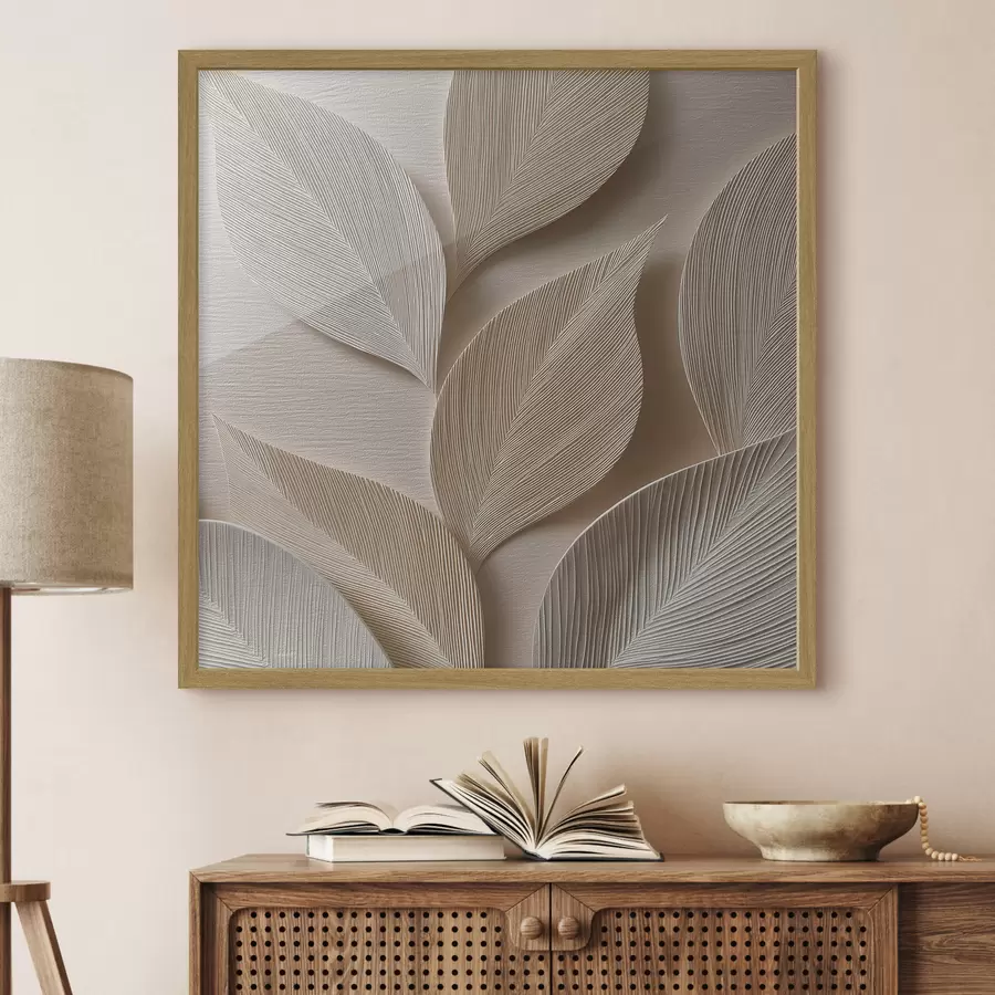 murales de pared Resumen con hojas f47794