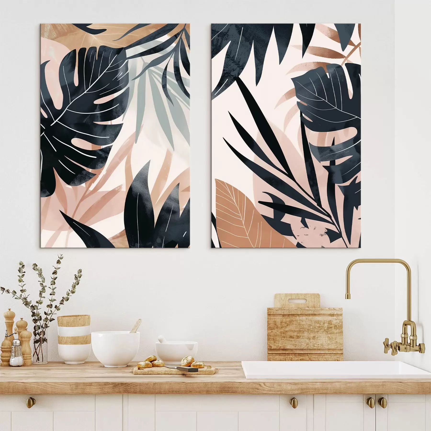 murales de pared Variedad de hojas tropicales m01311