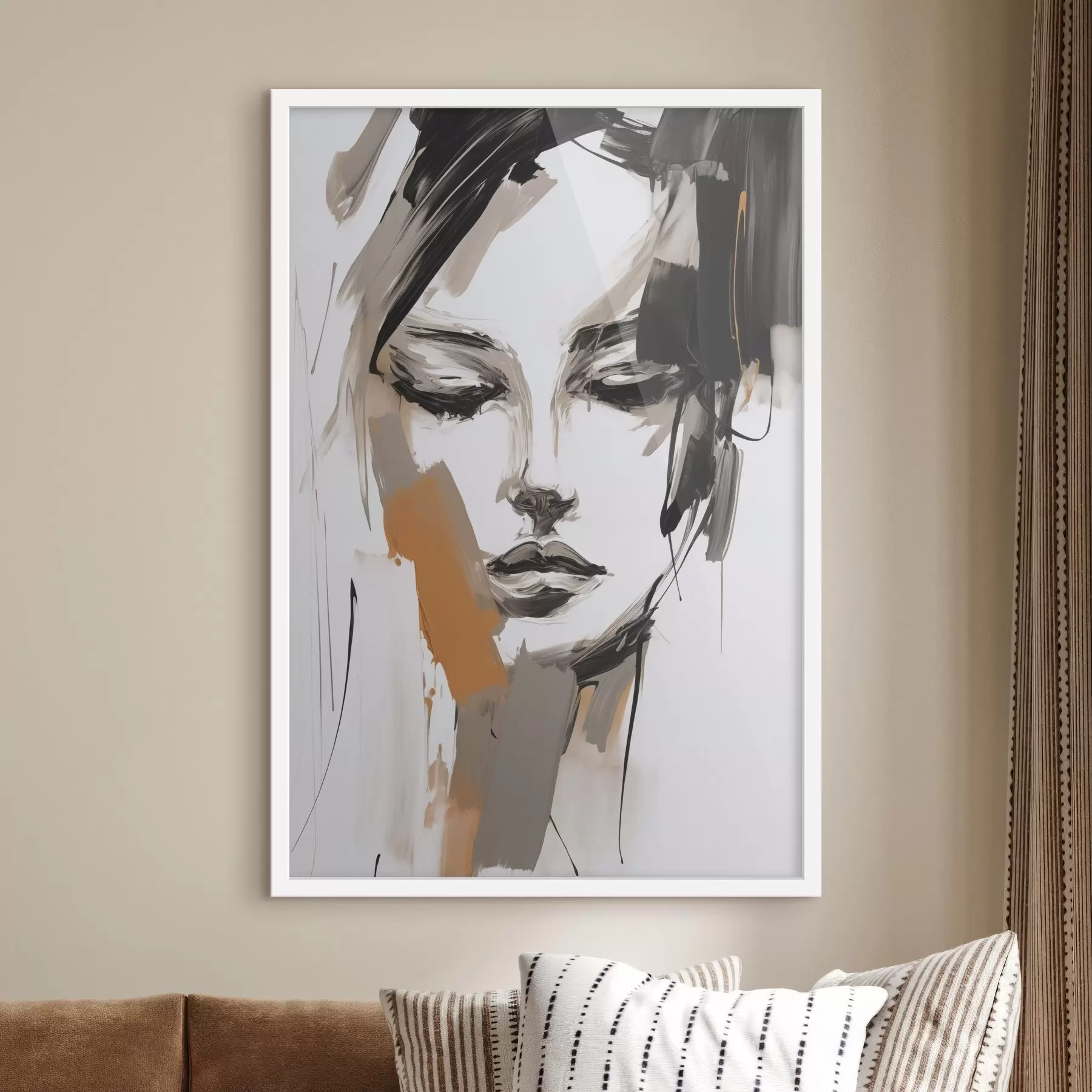 murales de pared Retrato abstracto de una niña f47801