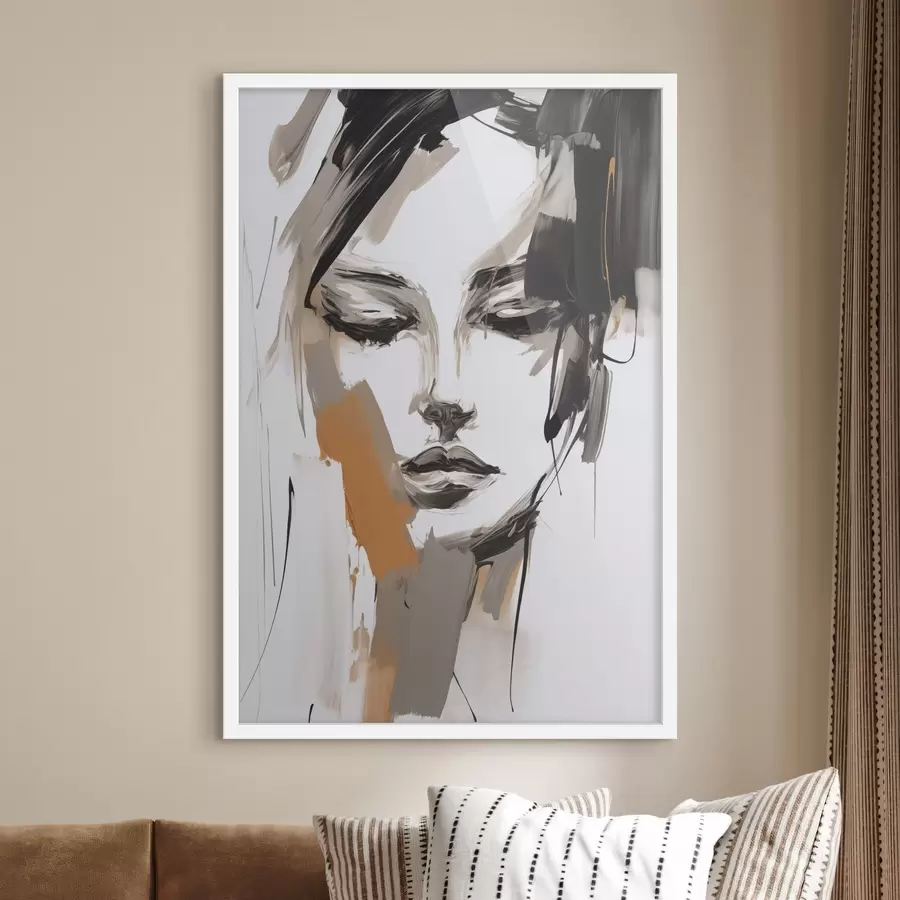 murales de pared Retrato abstracto de una niña f47801