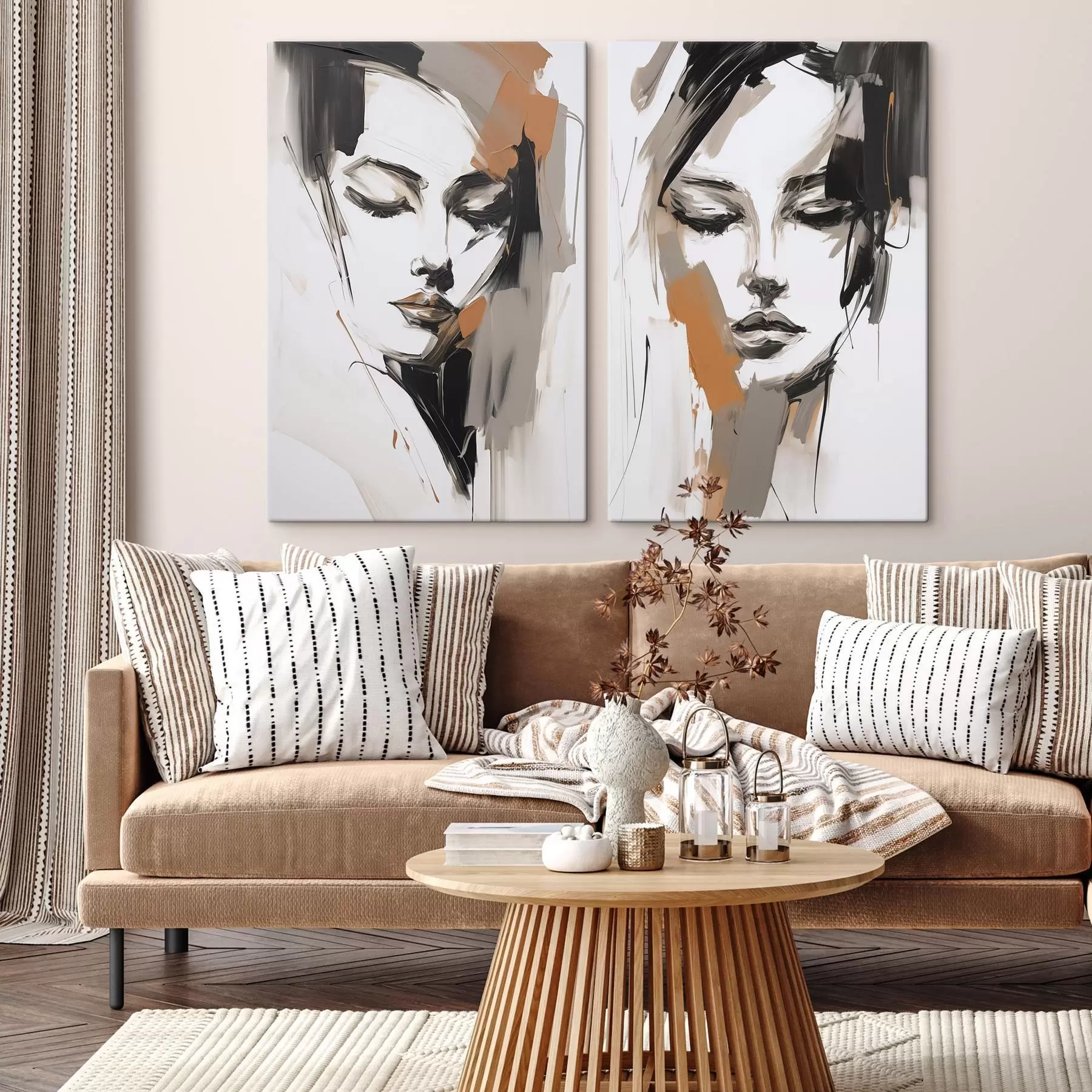 murales de pared Retrato abstracto de una niña m30004