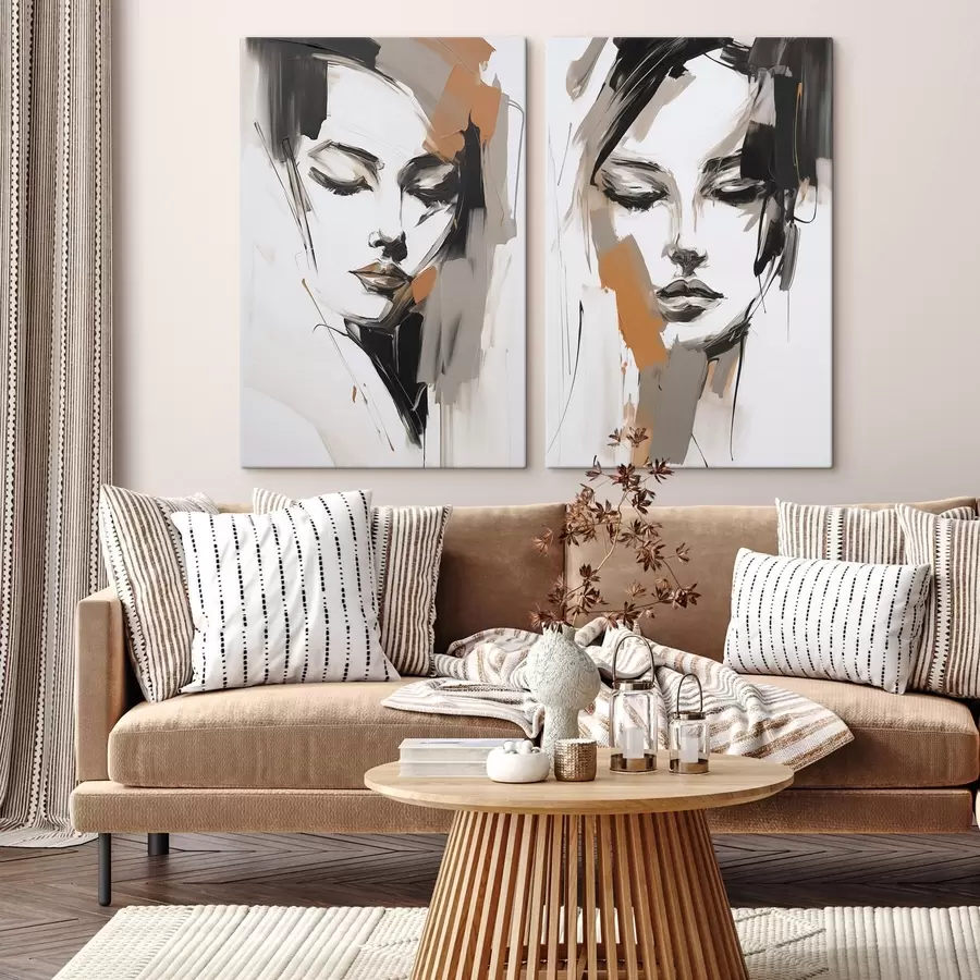 murales de pared Retrato abstracto de una niña m30004