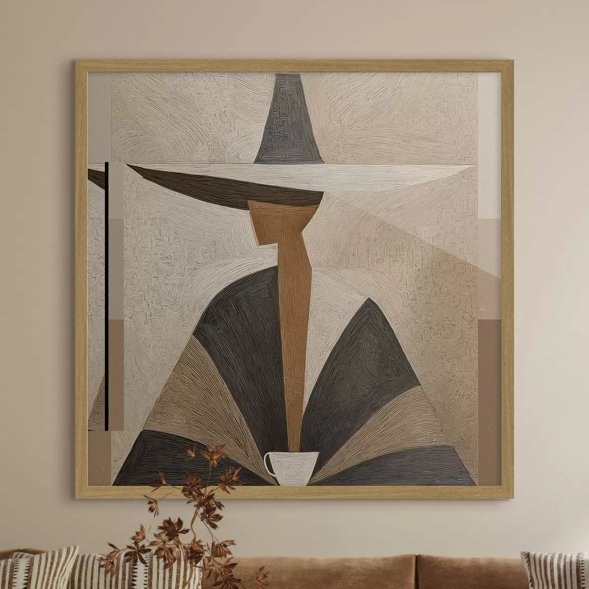 Poster Retrato abstracto con sombrero f47842