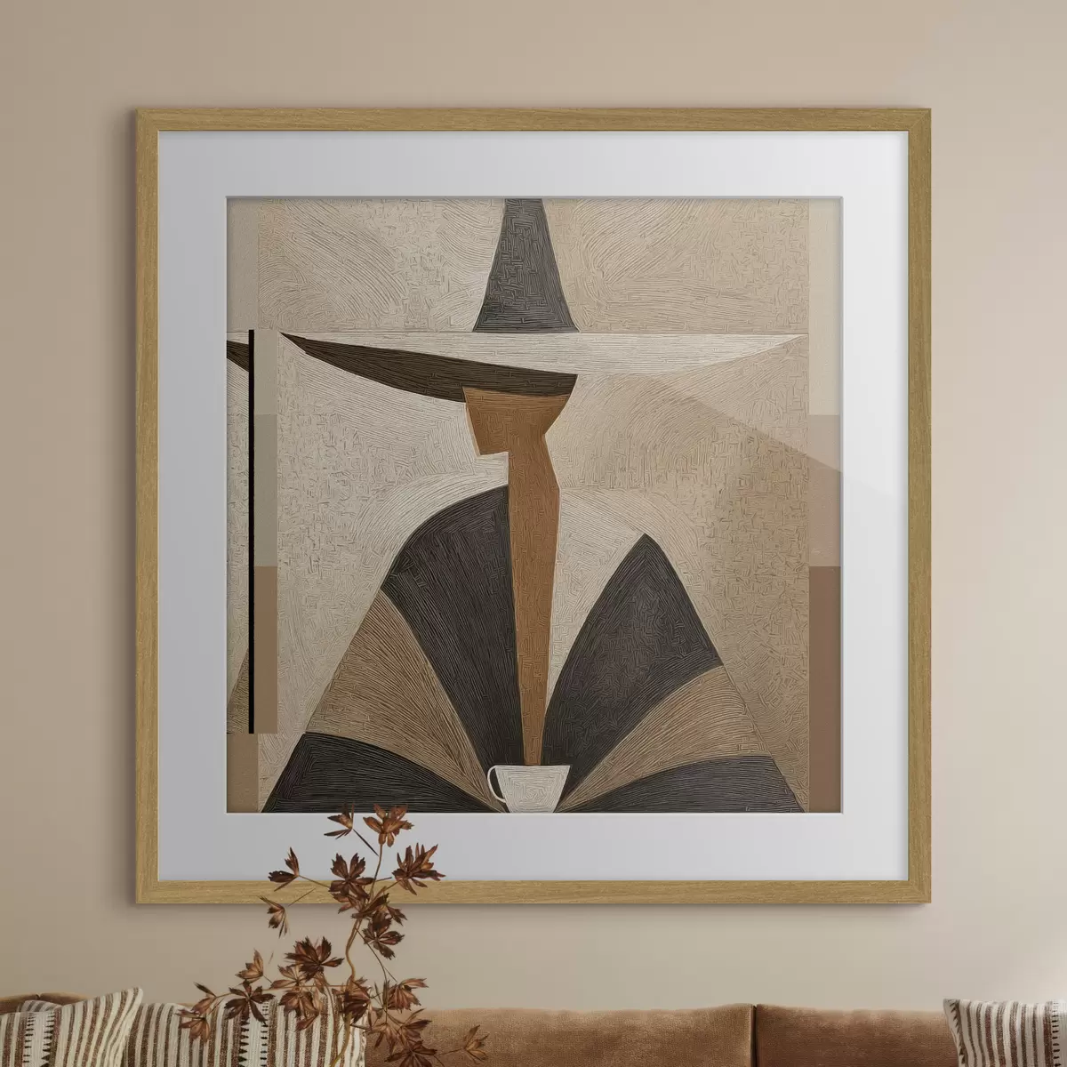 Poster Retrato abstracto con sombrero f47842