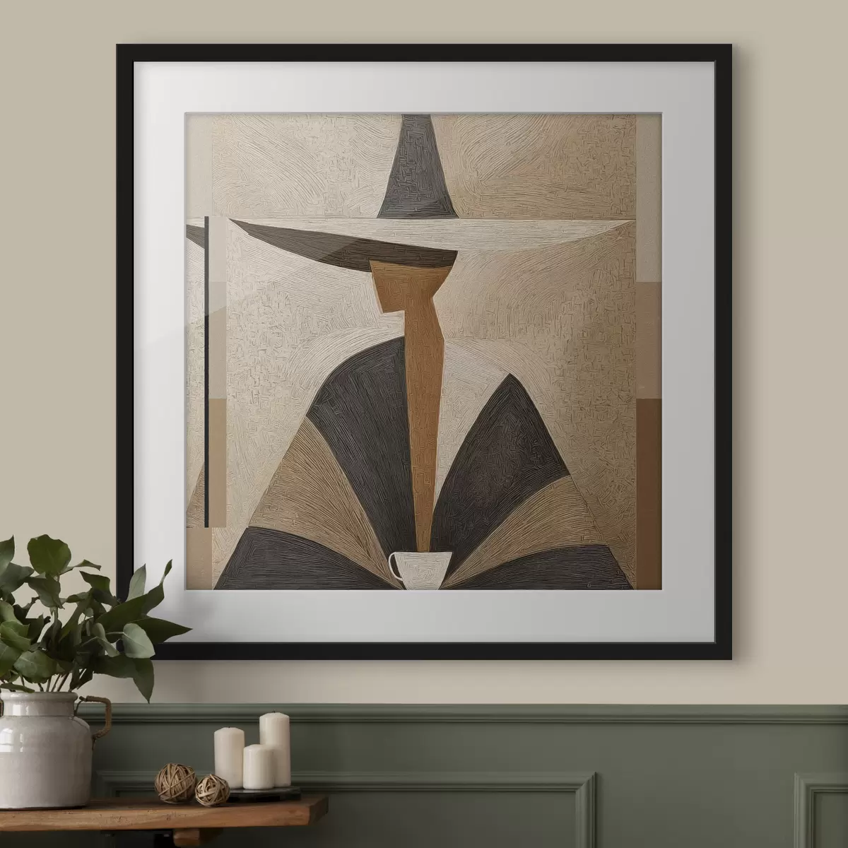 Poster Retrato abstracto con sombrero f47842