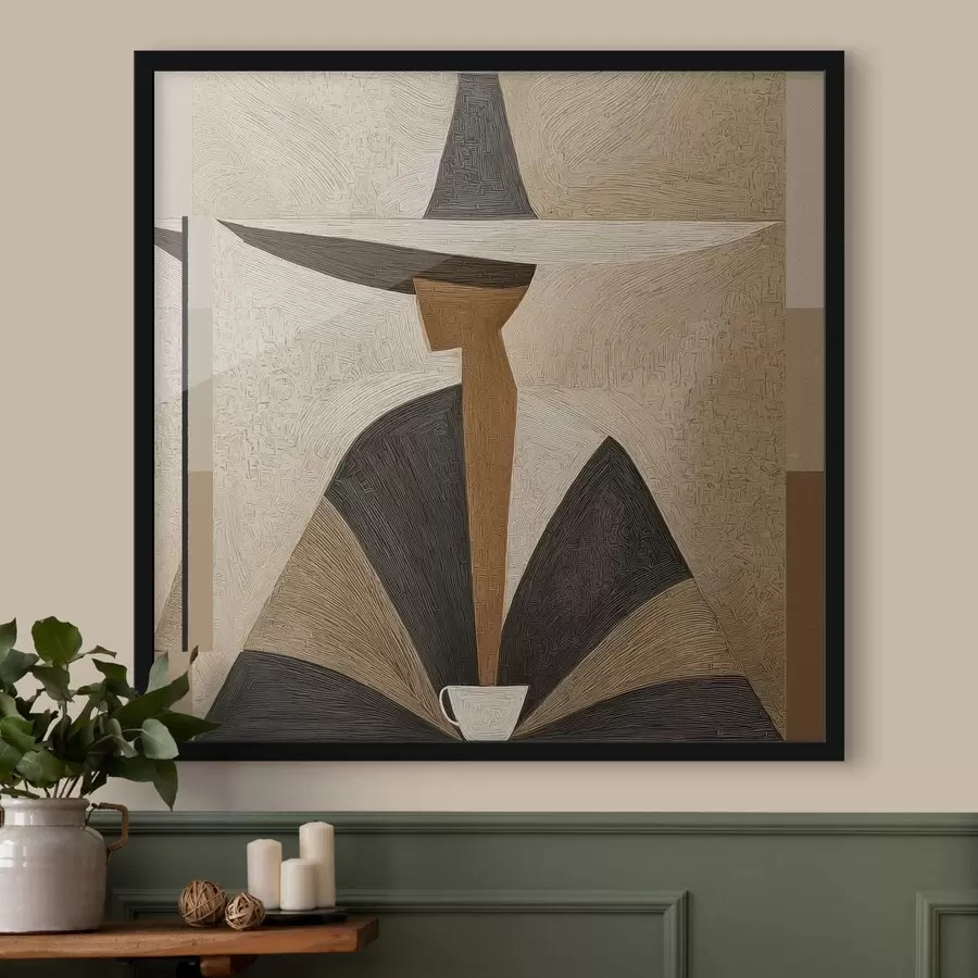 murales de pared Retrato abstracto con sombrero f47842