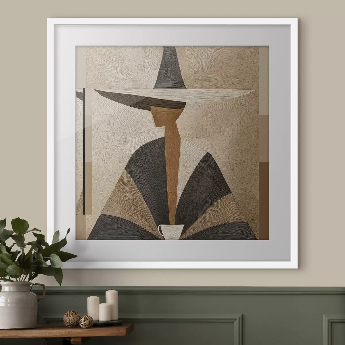 Poster Retrato abstracto con sombrero f47842