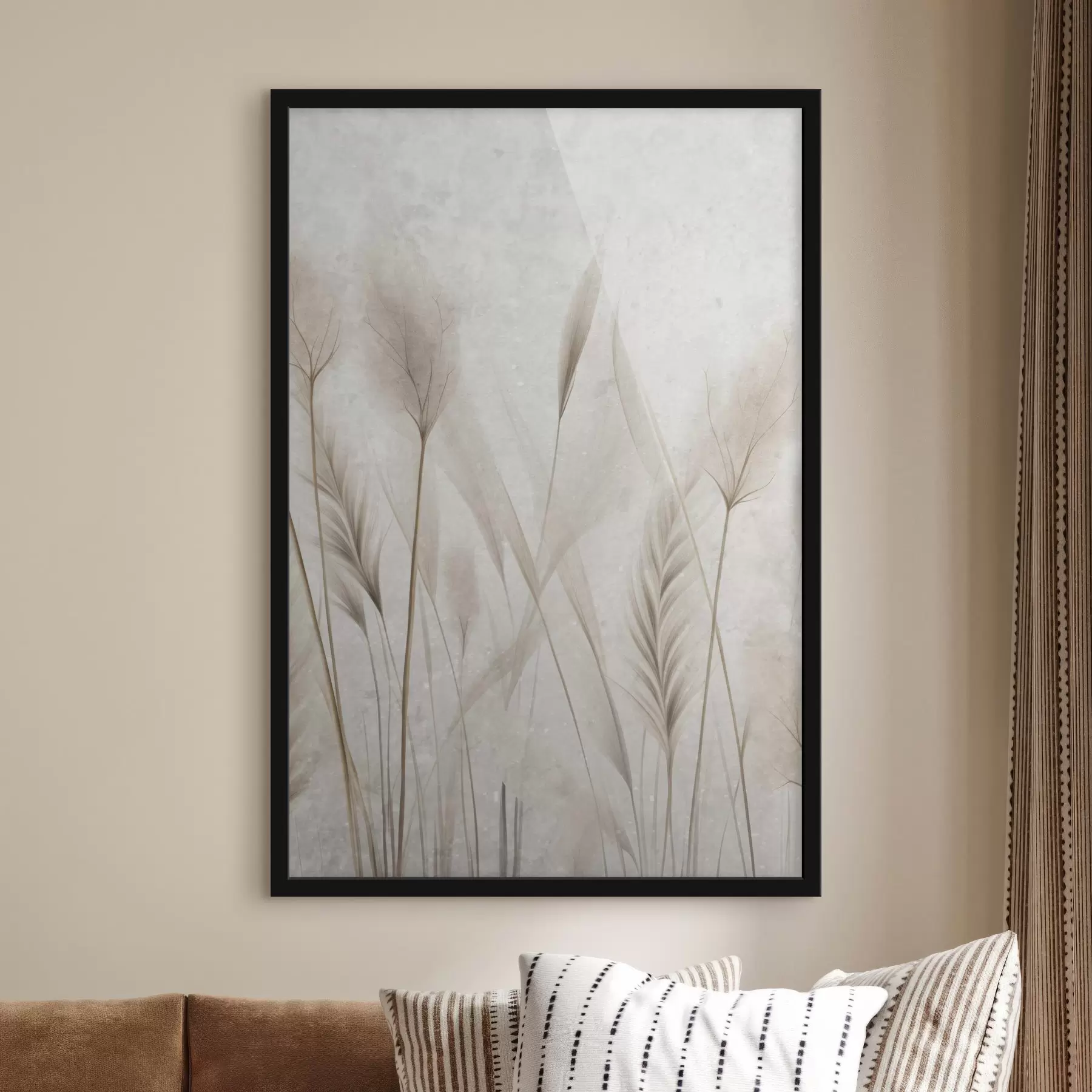 murales de pared Hierba delicada sobre un fondo envejecido f47853