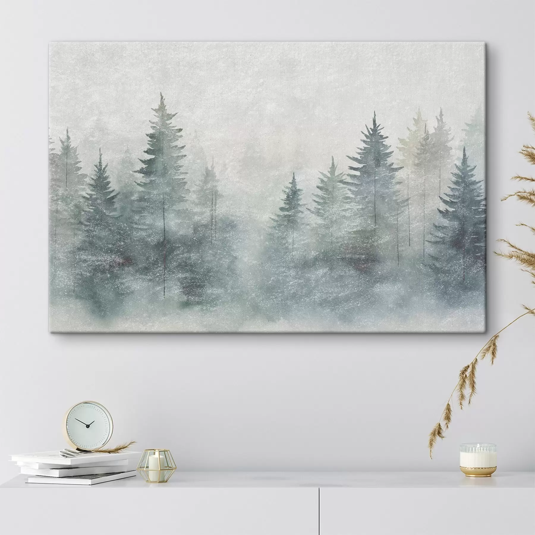 murales de pared Bosque de coníferas, estilo grunge s47894