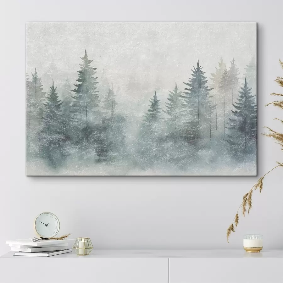 murales de pared Bosque de coníferas, estilo grunge s47894