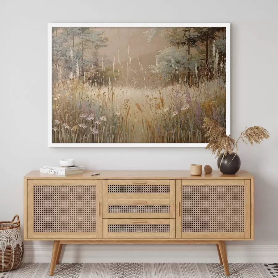 murales de pared Flores silvestres en un césped f47887