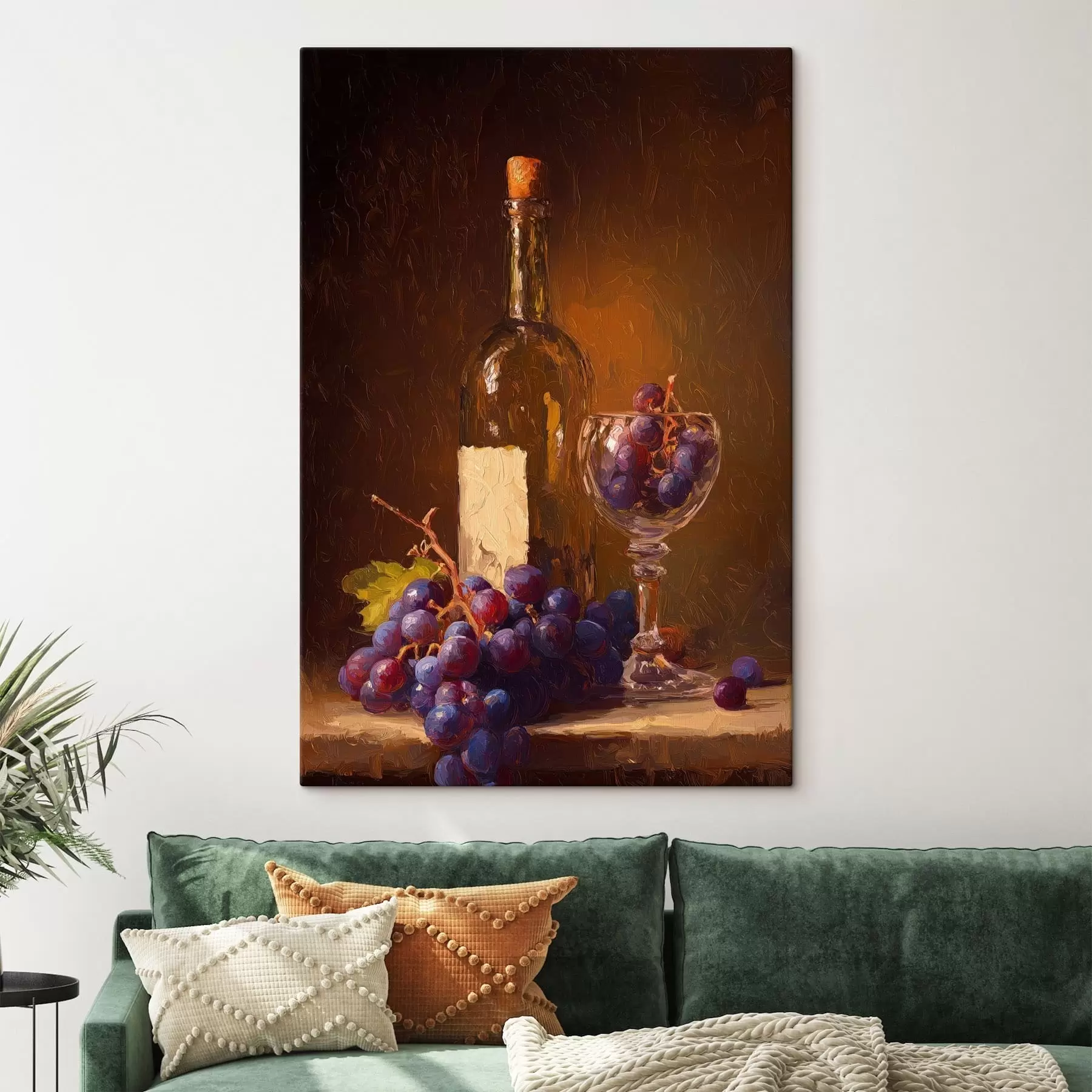 murales de pared Naturaleza muerta con vino y uvas s47922