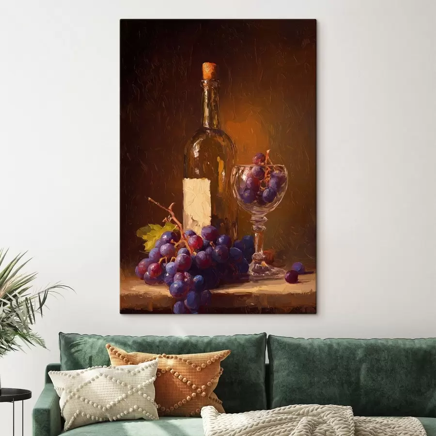 murales de pared Naturaleza muerta con vino y uvas s47922