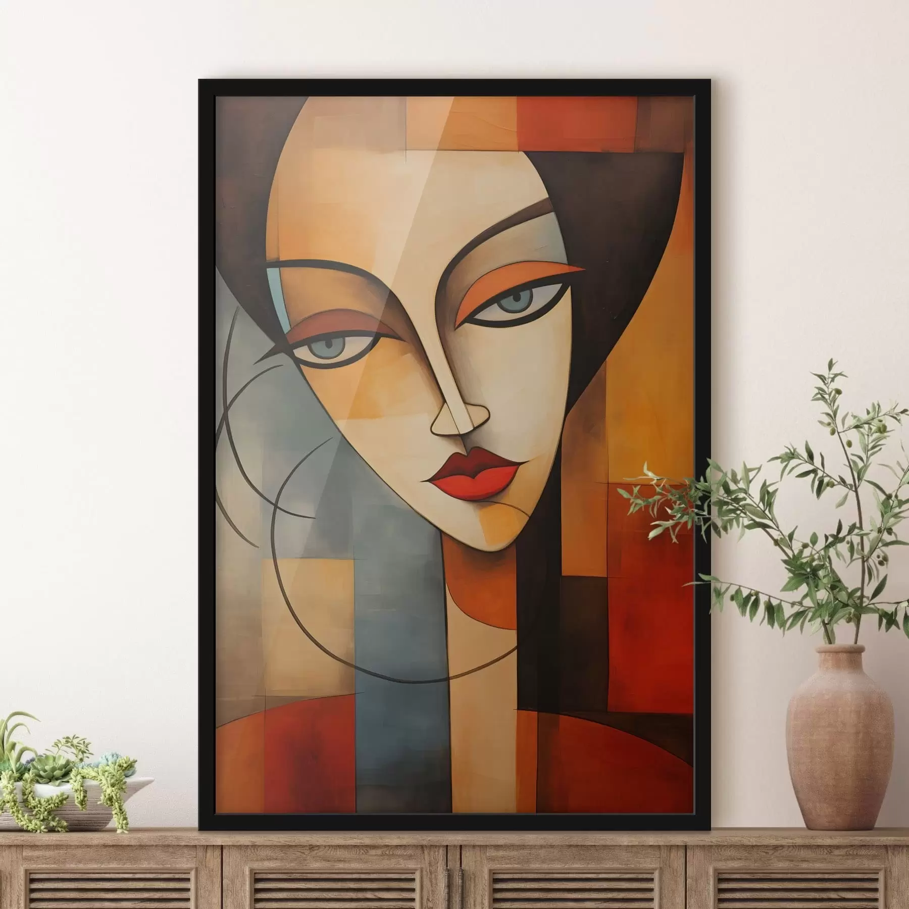 murales de pared Retrato femenino abstracto f47907