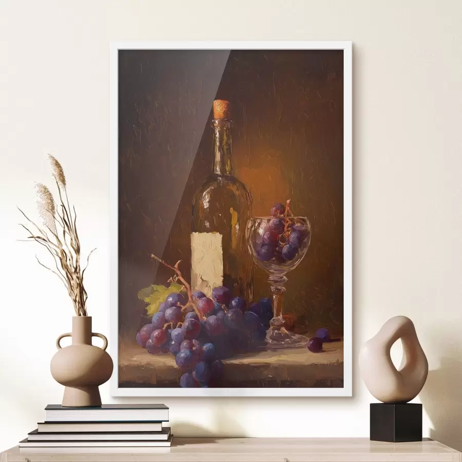 murales de pared Naturaleza muerta con vino y uvas f47922