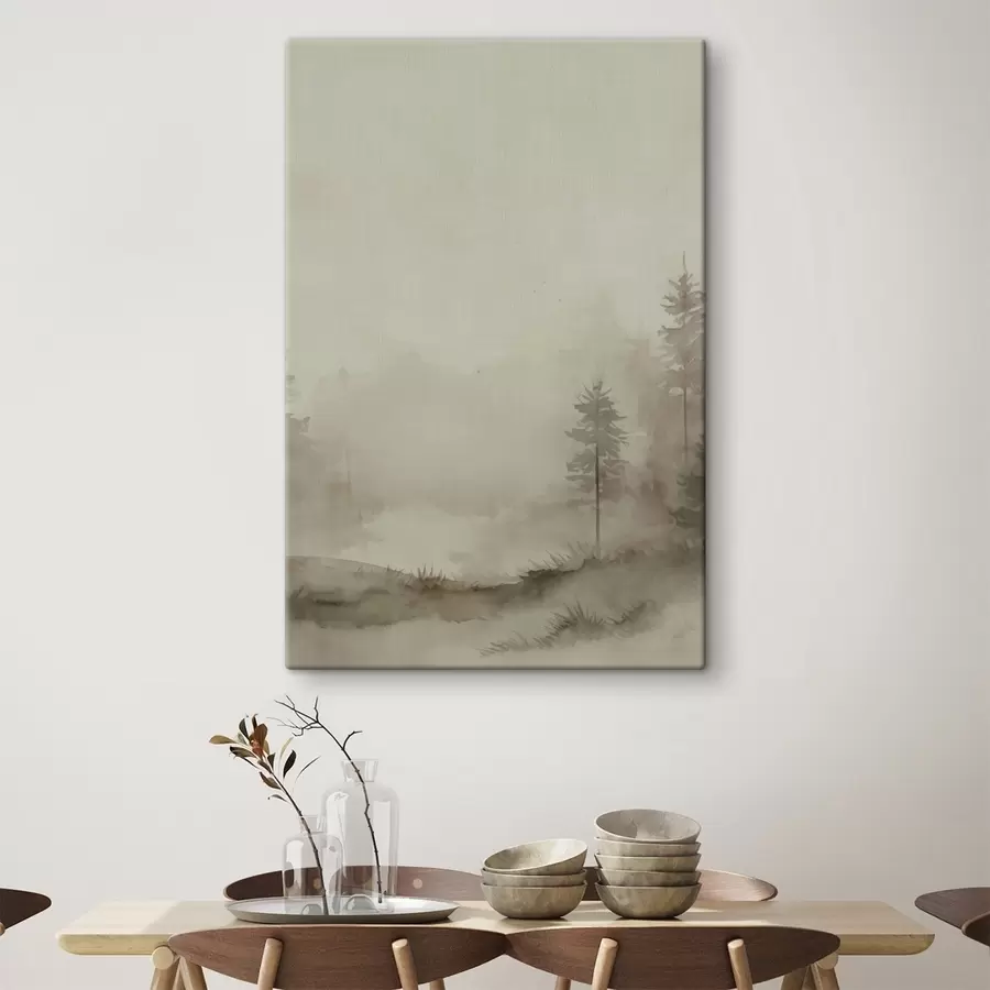 murales de pared Bosque de coníferas, imitación en acuarela s47997