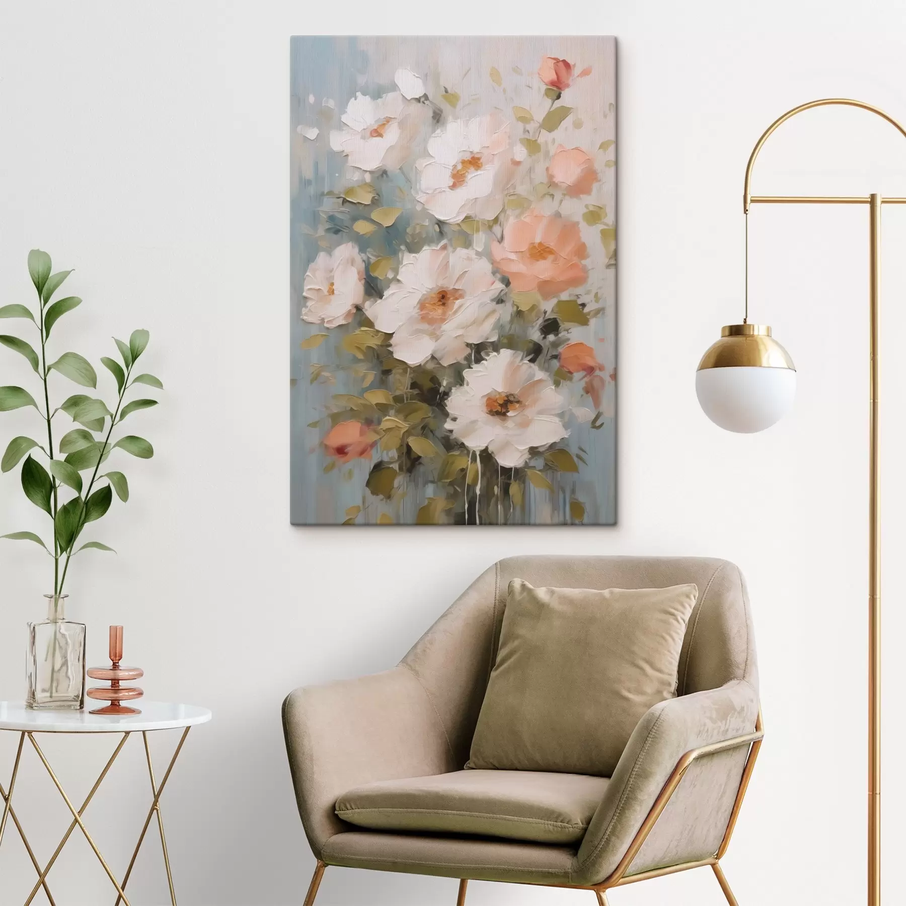 murales de pared Un ramo de flores imitación de pintura s48056