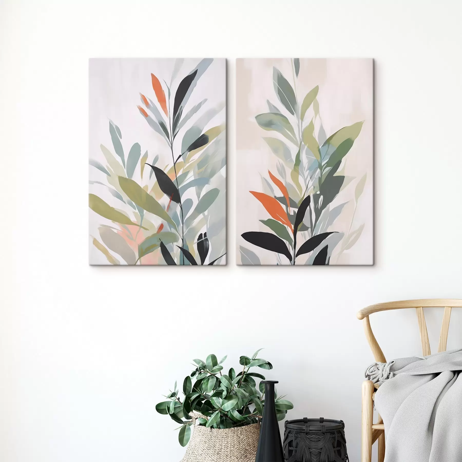 murales de pared Imitación de la vegetación en la pintura m30077