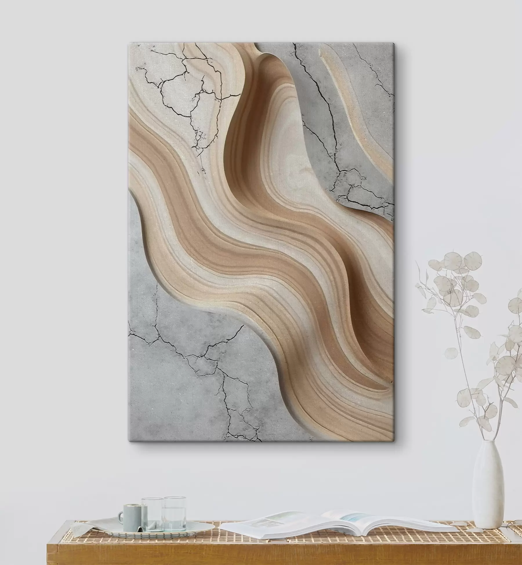 murales de pared Madera y hormigón ligero, imitación s48104