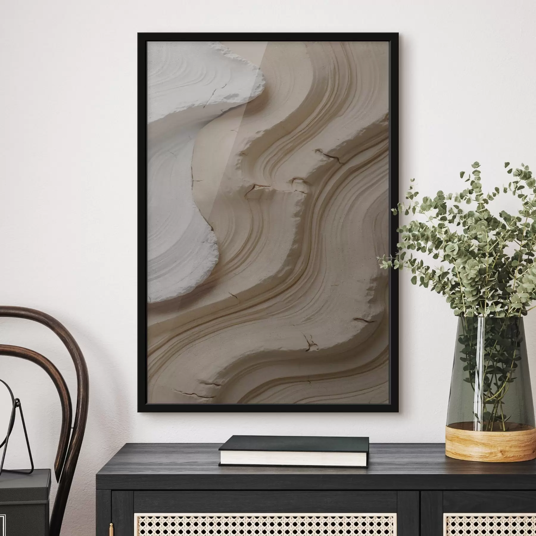 murales de pared Imitación de molduras claras y beige f48108