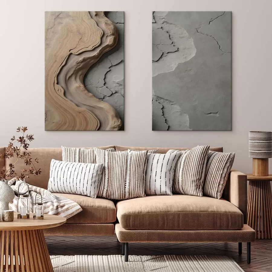 murales de pared Madera y hormigón, imitación m30079