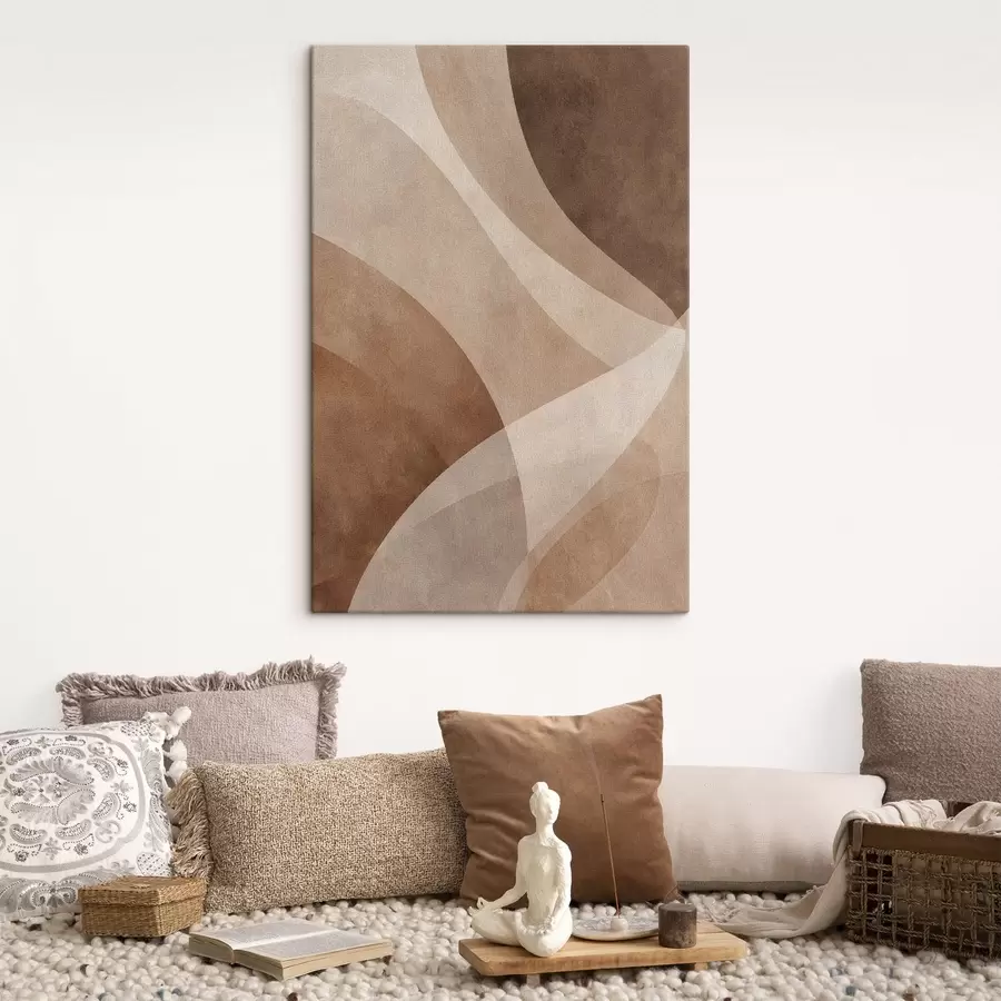 murales de pared ondas abstractas en tonos chocolate s47948