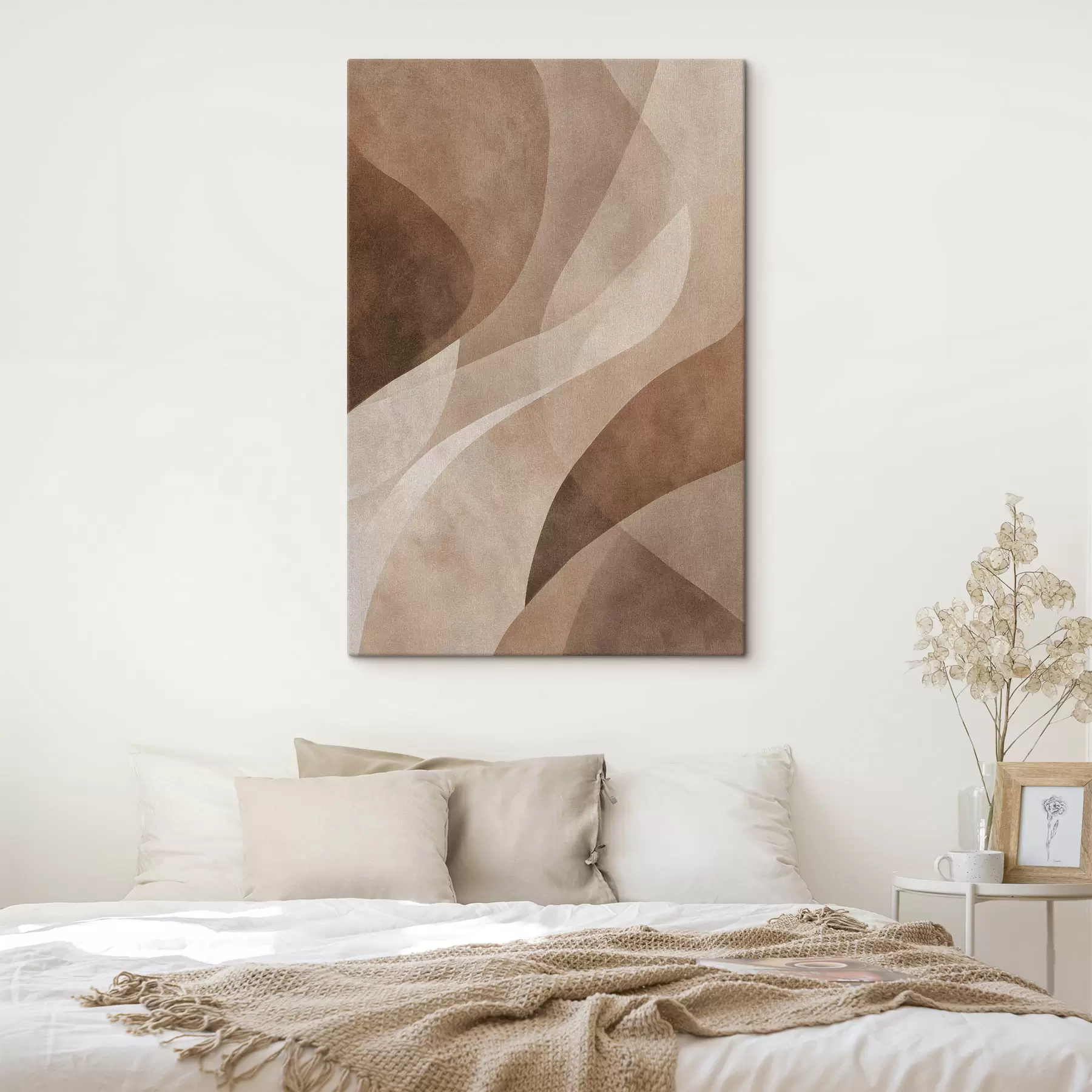 murales de pared ondas abstractas en tonos chocolate s47949