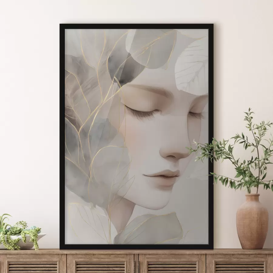 murales de pared chica entre las hojas f47937